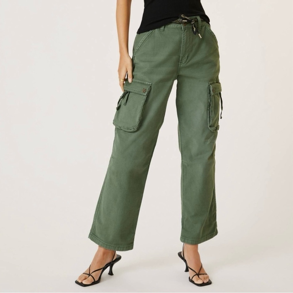 Anthropologie Pilcro Cargo Utility Pants Size 25 Olive Green Relaxed Fit Pockets